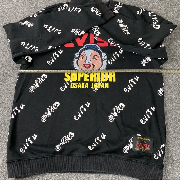 EVISU Superior Osaka Japan All Over Print Crewneck God head Custom Made RARE - Picture 6 of 11